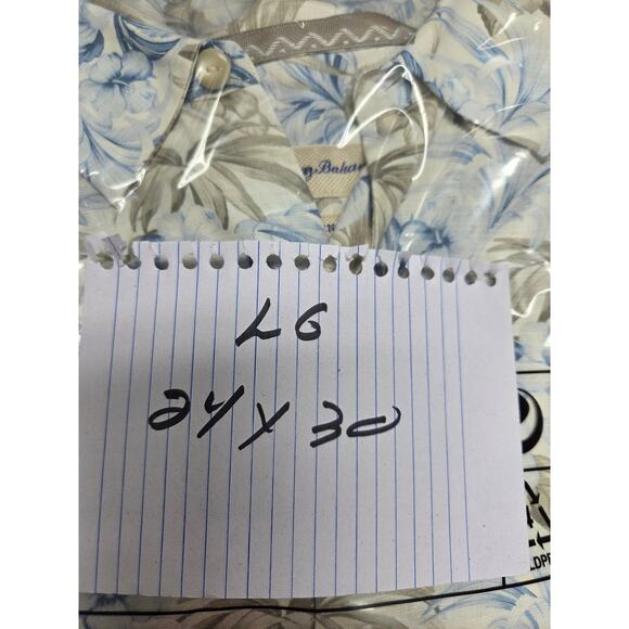 Tommy Bahama Aloha; Hawaiian; Tropical Shirt SS; Lt. Blue Floral. Sz L - Picture 6 of 7